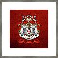Knights Templar - Coat Of Arms Over Red Velvet Framed Print