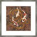 Koi Fish Wood Art Framed Print