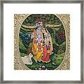 Krishna Radha  Iscon Miniature Painting India Vedic Veda Framed Print