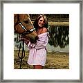 Lady And Her Horse Framed Print