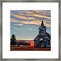 Sunset At The Big Coulee Lutheran Church Framed Print