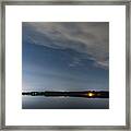 Lake Lights At Night Framed Print