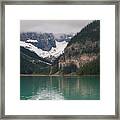 Lake Louise Canoe Framed Print