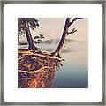Lakeside Cliff Framed Print