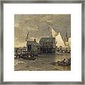 Landing Stage With Sailing Ships Framed Print