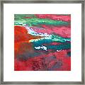 Landscape, Skyscape, 57 Buick Reds Blues And Greens Framed Print
