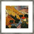 Landscape With House And Ploughman Framed Print