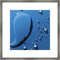 Large And Small Water Droplets Viewed From Above Framed Print