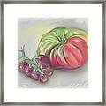 Large Heirloom Tomato With Purple Cherry Tomatoes Framed Print
