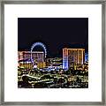 Las Vegas Night Skyline Framed Print