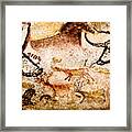 Lascaux Hall Of The Bulls - Deer Under Horse Framed Print