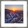 Last Winter Sunset Over Cannon Mountain Vertical Framed Print
