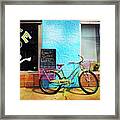 Latte Love Bicycle Framed Print