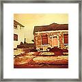 Leaning Red Rock House Framed Print