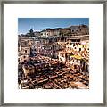 Leather Tanneries Of Fes - 5 Framed Print