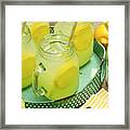 Lemonade In Blue Tray Framed Print