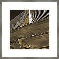 Leonard P. Zakim Bunker Hill Bridge In Sepia Framed Print