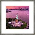 Liberty Island Twilight Framed Print