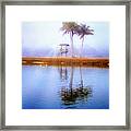 Lifeguard Tower Under The Palms Framed Print