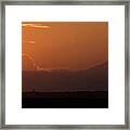 Light Airplane Landing At Sunset On The Summer Solstice Framed Print