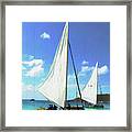 Light And Peace Sailboat In Anguilla Framed Print