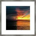 Light And Shadow Sunset - Siesta Key Beach Framed Print
