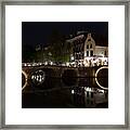 Light Trails And Circles - Reflecting On Magical Amsterdam Canals Framed Print