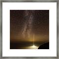 Lighthouse And Milky Way Framed Print