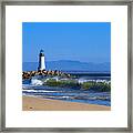 Lighthouse At Seabright Beach Framed Print