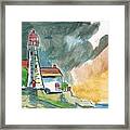 Lighthouse On The Hill Part Deux Framed Print