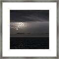 Lightning At Sea Ii Framed Print
