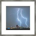 Lightning Over Buffalo, Ny Framed Print