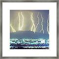 Lightning Over Phoenix Arizona Panorama Framed Print