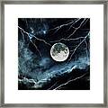 Lightning Sky At Full Moon Framed Print
