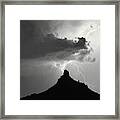 Lightning Striking Pinnacle Peak Arizona Framed Print