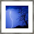 Lightning Tree Silhouette Framed Print