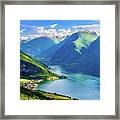 Lights And Shadows Of Sognefjord Framed Print