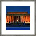 Lincoln Memorial By Night Framed Print