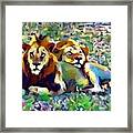 Lion Buddies Framed Print