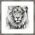 Lion Watercolor Framed Print