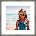Little Girl On The Beach Framed Print