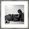 Little Miss Sunshine - Kristiansand, Norway - Black And White Street Photography Framed Print