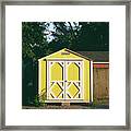 Little Yellow Barn- By Linda Woods Framed Print