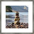 Loch Shiel Stacked Stones Framed Print