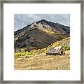 Log Barn In The Mountains Framed Print