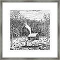 Log Cabin, C1800 Framed Print