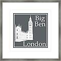 London's Big Ben In Storm Gray Framed Print