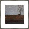 Lonely Tree With Two Roes Framed Print