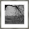 Longs Peak And Mt. Meeker The Twin Peaks Black And White Photo I Framed Print