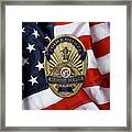Los Angeles Airport Police Division - L A X P D  Police Officer Badge Over American Flag Framed Print